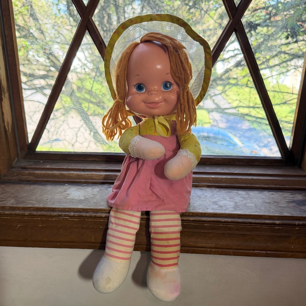Vintage 1973 Mattel Pedal Pretty Doll 7778 Pink Jumper Striped Leggings Hat